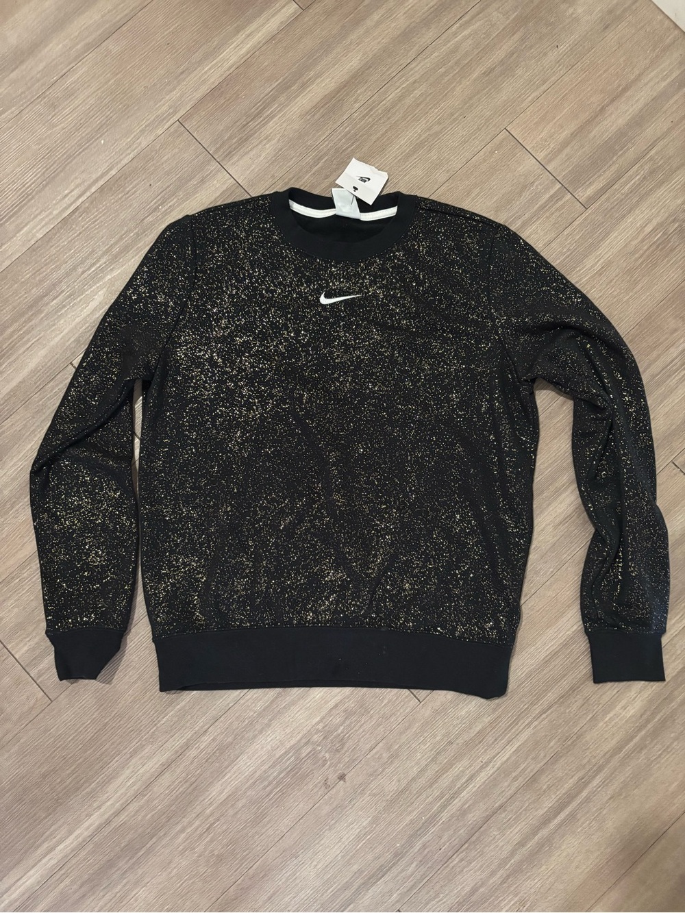 Nike Gold/Black Sparkle Crewneck, Women’s Small NWT